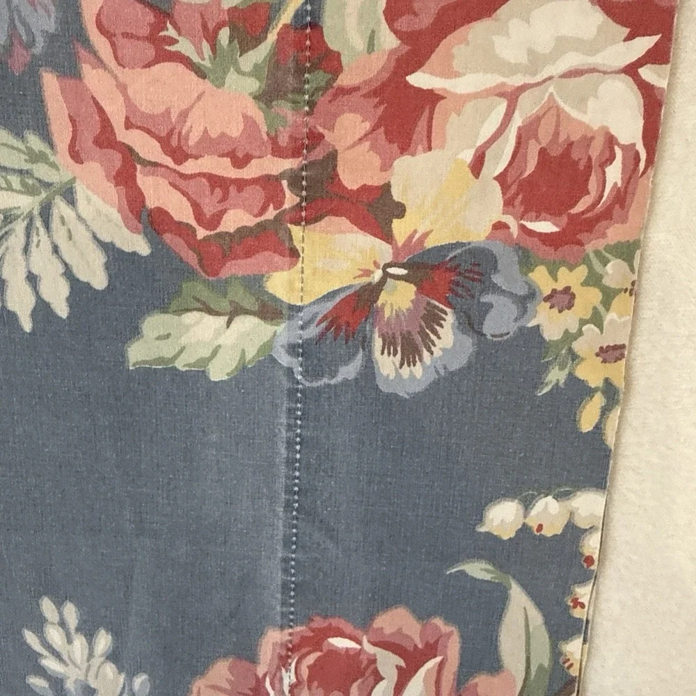 Vtg Ralph Lauren Kimberly Floral Blue King Pillowcase One Only Faded